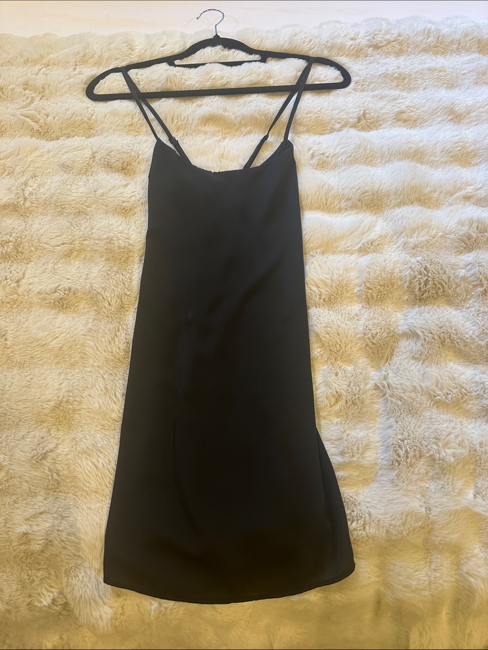 Black Slip Dress with Thin Straps